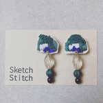 green×clear刺繍ピアス
