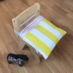 防災頭巾カバー ▼△ ストライプ・イエロー  ▼△ 入園入学グッズ