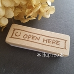 ☆OPEN HERE消しゴムはんこ☆