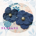 デニムフラワーピアス