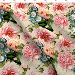 New 芍薬 ボタン ピオニー 花柄  生地 輸入生地 