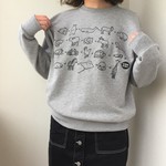 スウェット「動物しりとり！」グレー