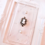 ハンドメイド カメオ パール iPhoneケース