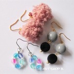 ★【感謝セット】冬満喫福袋♡ピアスセット②（カラフルチェコ×ドイツ製グレーとブラックベロア×プードルモーヴピンク）