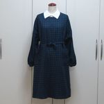 Ｍ様オーダー品　ゆったり楽ちんエプロン（黄緑チェック柄）