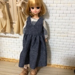 【送料無料】リカちゃん/ブライス   ダンガリージャンスカ、トップスセット
