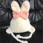 耳あて付きふんわりモコモコうさぎさん帽子