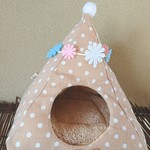 送込！訳あり値引き・水玉ベージュ△ハウス選べるガーランド