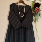 【再…販】《sale》大人可愛いストライプ✨チュニックワンピース~gray~