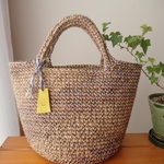 段染ブルー系麻紐bag