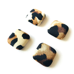 「#3215」 レオパード ヒョウ柄  スクエア カボション (小) ✴︎4個セット ヒョウ柄 カボション パーツ
