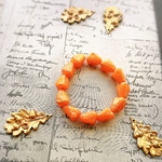【3コセット】JIRI＊IVANA czech beads #チェコビーズ bent drop12×10㍉ /orange/gold rain