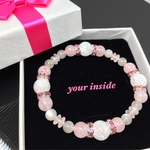 ギフトBOX付き ローズクォーツ ムーンストーン天然石ブレスレット