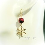 ☆新作☆コットンパールと雪の結晶ピアス・イヤリング
