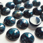【12mm・10個】ラウンドカボション・黒青緑系マーブル・鉱石風【1075】