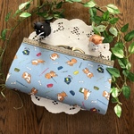 m様オーダー品☆長財布☆柴犬さんの一日☆ノンファスナー&分けられる小銭入れ☆スモーキーサックス
