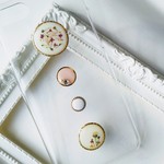 送料無料＊押し花＆ジュエリーiPhoneケース/ピンク