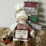 スノーマン⛄（Xmasプレート☆星のオーナメント付き）カントリードール