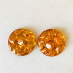 Vintage Clear Orange 33mm Connector Cabochons 