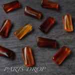 (( 10pcs )) 28×12.5mm べっ甲風 レクタングル アクリルビーズ〔BE-007BR〕