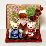 【ｈ様オーダー作品】ちりめん細工「お正月 鏡餅✨」ミニ置物 