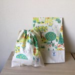  給食袋、ランチョンマットセット（ベージュくま）