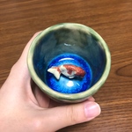 金魚のぐい呑 (らんちゅう)