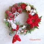 Ku様ご注文のお品♡サンタさんと赤いくつ下♡クリスマスリース