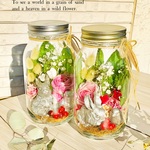 Child rabbit and bird…Ranunculus