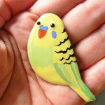 七宝焼の黄色いインコ