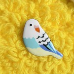 七宝焼の白いインコ