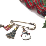 【再販】アンティーク調のクリスマスカブトピン