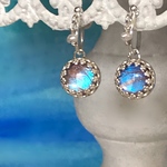 モルフォ蝶の羽根×淡水真珠◇    silver925 earring