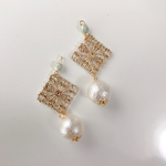清楚系 揺れるパール ピアス イヤリング