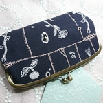 ミナペルホネンファブリック使用* 親子がま口長財布 gardenpatchwork×choucho