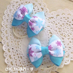 【kids】雪の結晶柄トリプルリボン★キッズヘアゴム2個セット