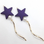 《送料無料》星×ウェーブスティックの流れ星ピアス