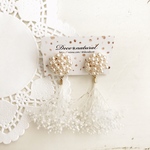 つぶつぶパールとかすみ草イヤリング＊