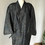 古布 大島紬 未使用反物リメイク 作務衣 商標付き 現品限り 大人女子♡和のお洒落上着