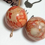 2個セット　レッドシーセディメントジャスパー大型ビーズ　20ＭＭ