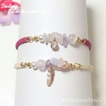 再販49【♡4000 Sale】春Newカラー💕海の宝石箱☆彡《セミオーダー》天然石のマリンブレスレット♡パステル コードブレスレット ゴールド ミサンガ