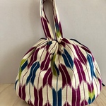 着物に合う丸い巾着バック(矢絣)