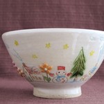 茶碗 雪だるまさんが楽しそう
