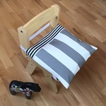防災頭巾カバー ▼△ ストライプ・グレー  ▼△ 入園入学グッズ