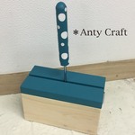 【送料込】持ち手がドット柄のコロコロスタンド（クリーナー＆粘着テープ付） インディアンターコイズ　完成品　＊ANTY価格