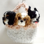 【Ｔ様オーダー作品】バッグチャーム＆ワンコインわんこ３点セット★あみぐるみ