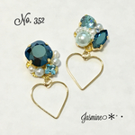 スワロフスキービジューのアシンメトリーピアス♡