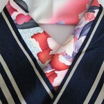 正絹半衿【花にタタキ染め風柄】ガード加工済み