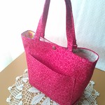ミニトートバック 花柄ピンク