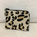 本革レオパードミニ財布